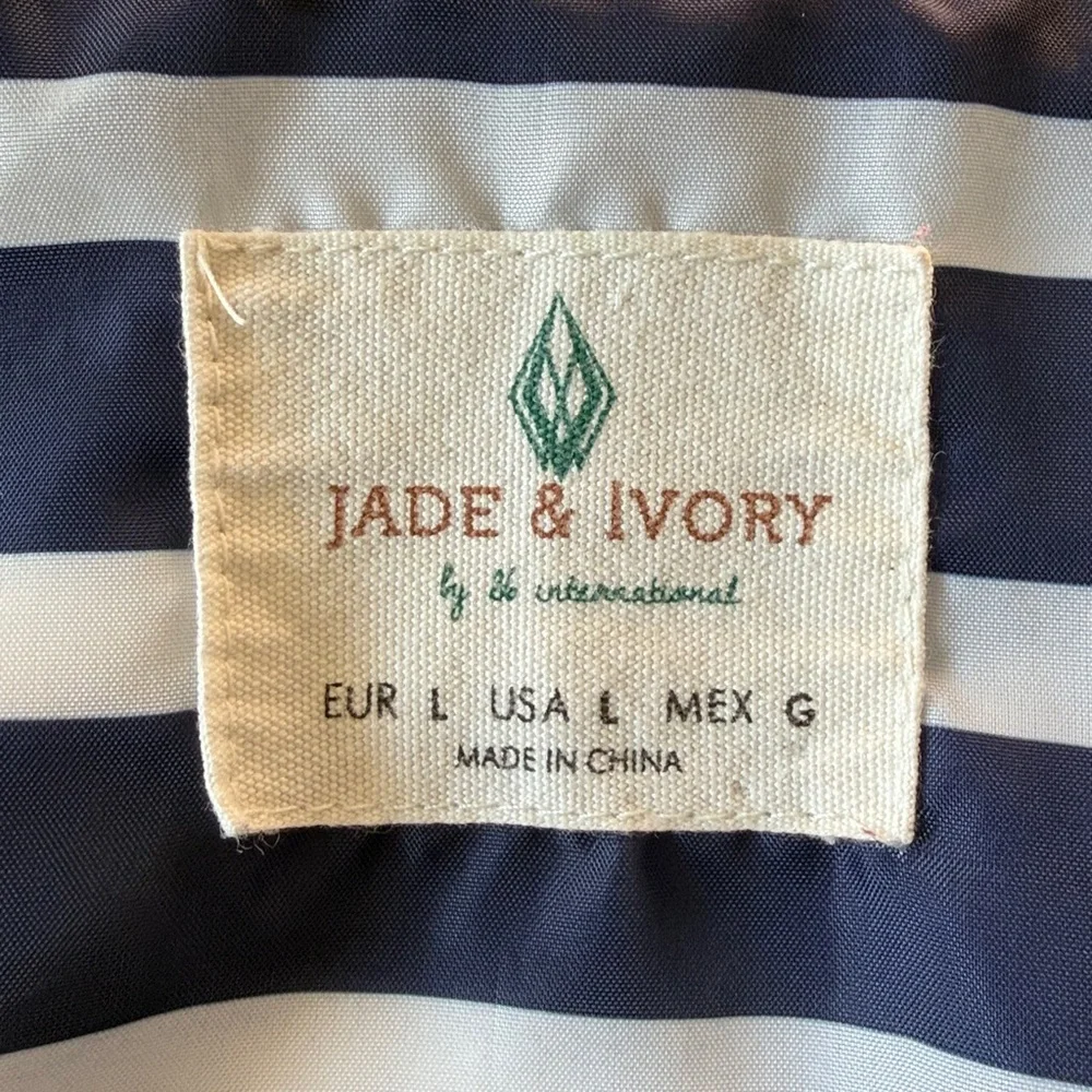 Jade & Ivory Women's Large Light Pink Full Zip Rain Jacket
